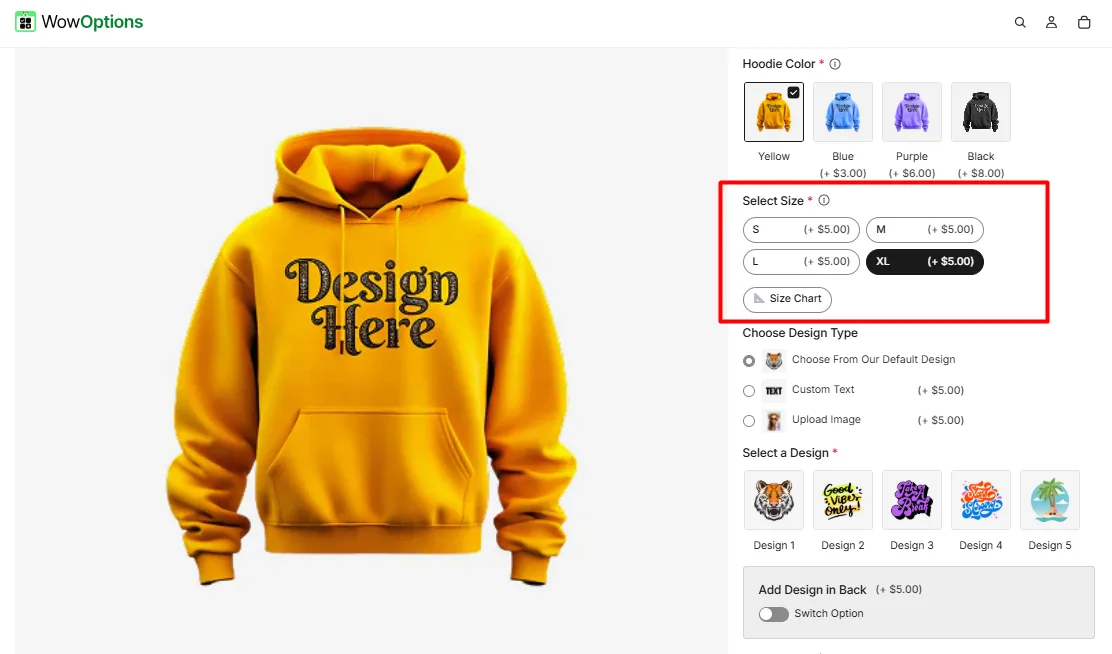 Button Option Example