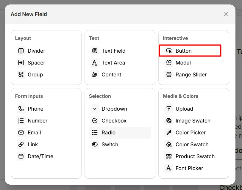 Select Button Option
