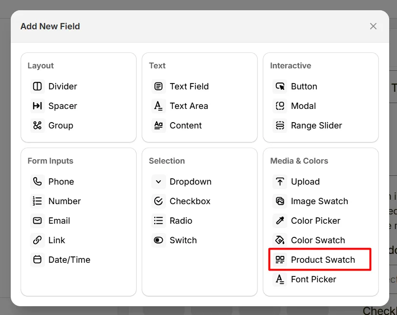 Select Product Swatch Option