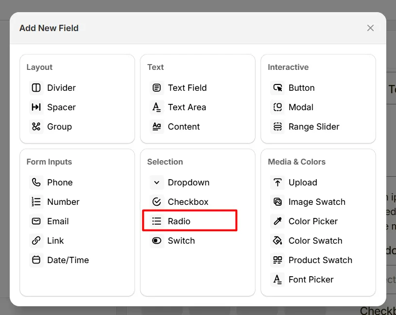 Select Radio Option