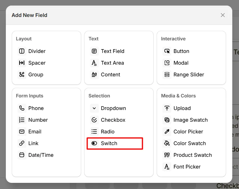 Select Switch Option