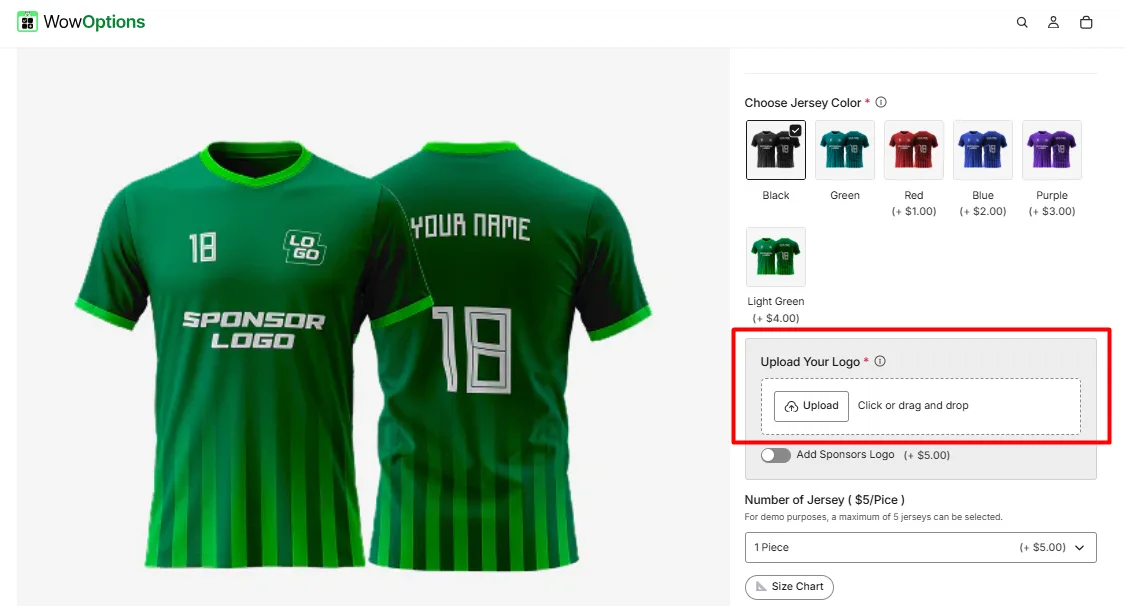 Upload Option Example