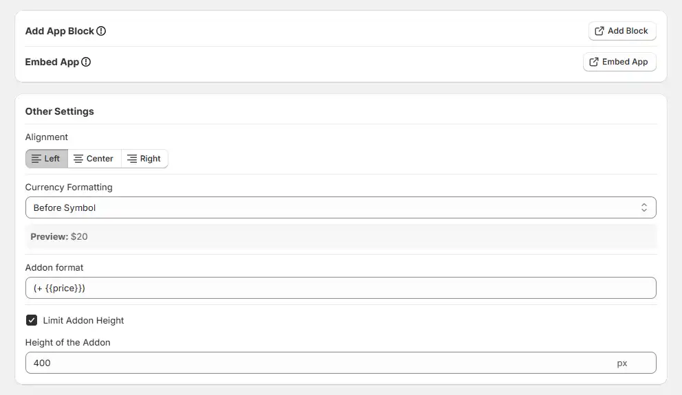 Settings Panel in WowOptions